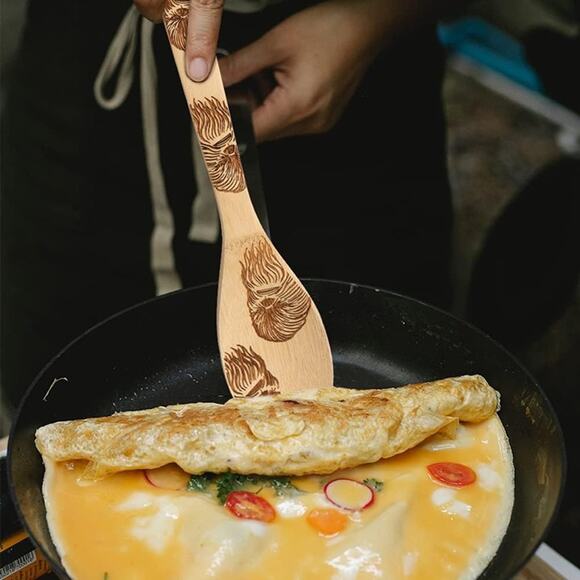 5 PCS Star War Burned Wooden Spoons Cooking Organic Spoons Turner Carved Spatula - Picture 5 of 7